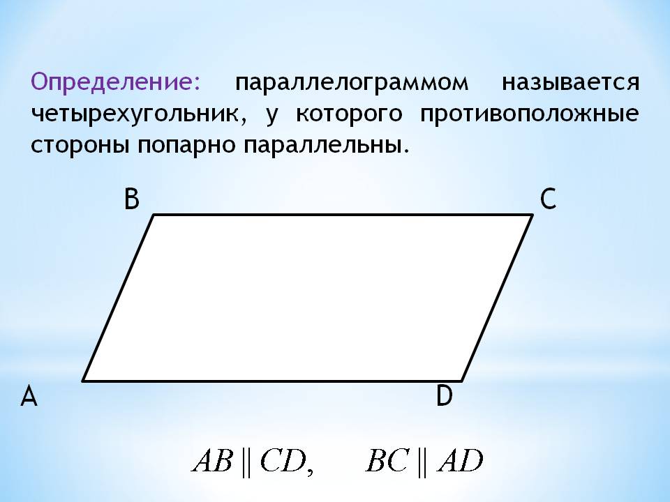 Определение параллелограмма. Определение и свойства параллелограмма 8 класс. Теория углов параллелограмма. Признаки и свойства параллелограмма 8 класс геометрия. Параллелограмм свойства и признаки.