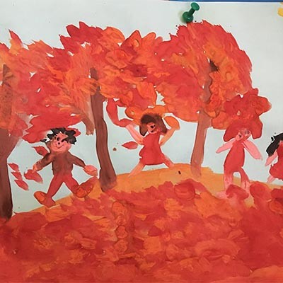 Осенняя прогулка рисунок на тему Осень