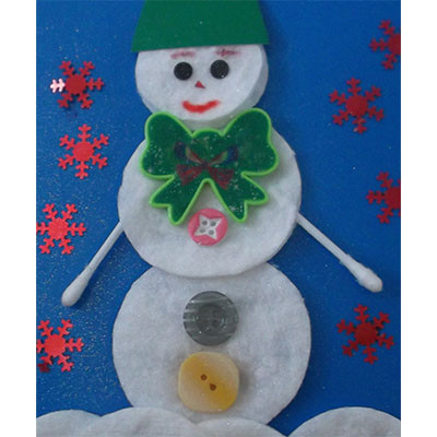 Весёлый снеговик Детские новогодние поделки